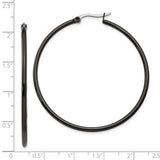 316 Stainless Steel Hoop Earrings, Polished Minimalist Black Medium Hoops for Women