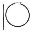 316 Stainless Steel Hoop Earrings, Polished Minimalist Black Medium Hoops for Women