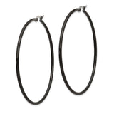 Stainless Steel Hoop Earrings, Minimalist Matte Black, Unisex Lightweight Modern Design
