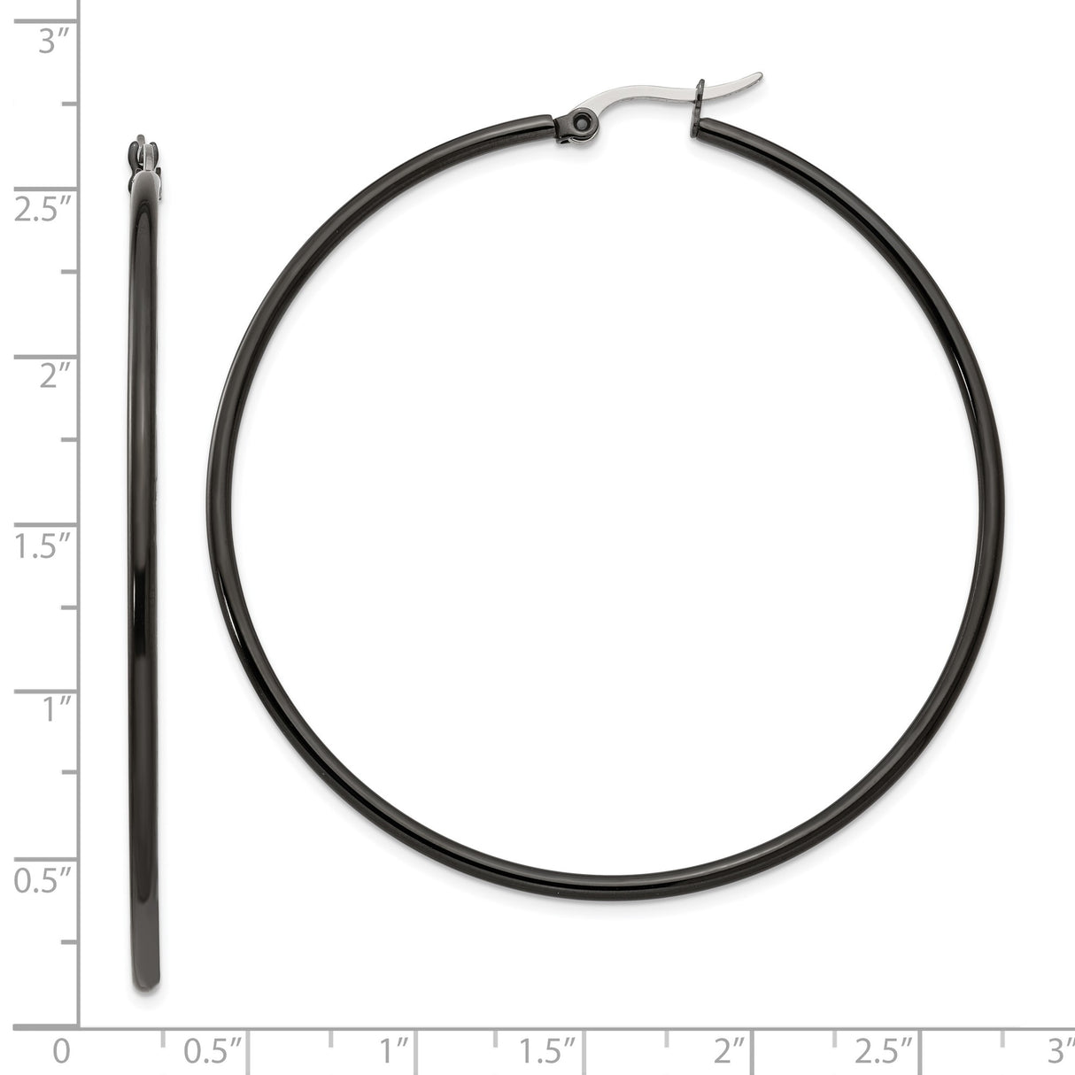 Stainless Steel Hoop Earrings, Minimalist Matte Black, Unisex Lightweight Modern Design