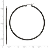 Stainless Steel Hoop Earrings, Minimalist Matte Black, Unisex Lightweight Modern Design