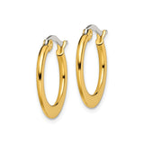 Stainless Steel Hoop Earrings, Gold Tone Tapered Minimalist Design for Women