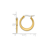 Stainless Steel Hoop Earrings, Gold Tone Tapered Minimalist Design for Women