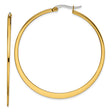 Stainless Steel Hoop Earrings, Gold Tone Polished Finish, Classic Round Minimalist Design