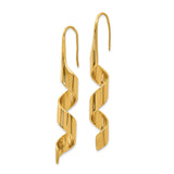 Stainless Steel Spiral Drop Earrings with Twisted Ribbon Design for Women