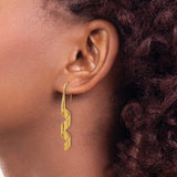 Stainless Steel Spiral Drop Earrings with Twisted Ribbon Design for Women