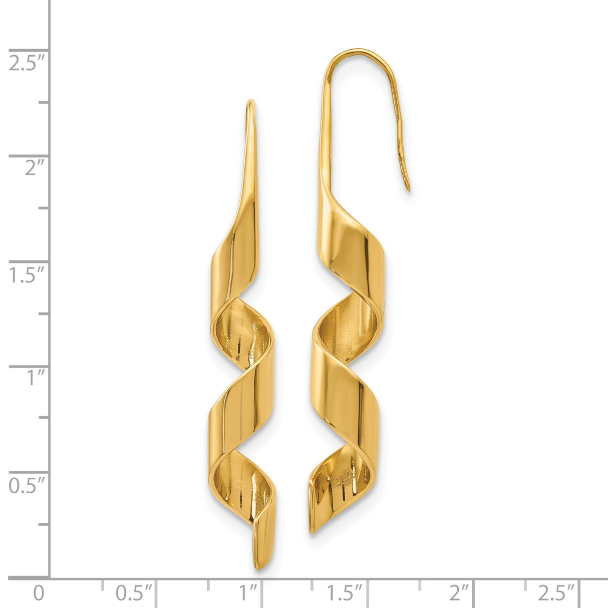 Stainless Steel Spiral Drop Earrings with Twisted Ribbon Design for Women