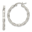 Stainless Steel Hoop Earrings, Textured Geometric Faceted Design, Modern Bold Style for Women