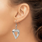 316 Stainless Steel Dangle Earrings with Asymmetrical Open Heart and Drop Charms