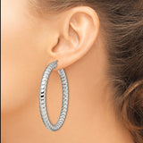 Stainless Steel Hoop Earrings with Polished Ribbed Design, Modern Textured Style for Women