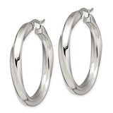 Stainless Steel Twisted Hoop Earrings, Lightweight Curved Design, High Polish Finish for Women