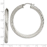 Stainless Steel Twisted Hoop Earrings, Large Rope Design with Polished Finish