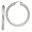 Stainless Steel Twisted Hoop Earrings, Large Rope Design with Polished Finish