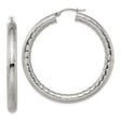 Stainless Steel Hoop Earrings with Etched Circular Design, Hypoallergenic Lightweight Style