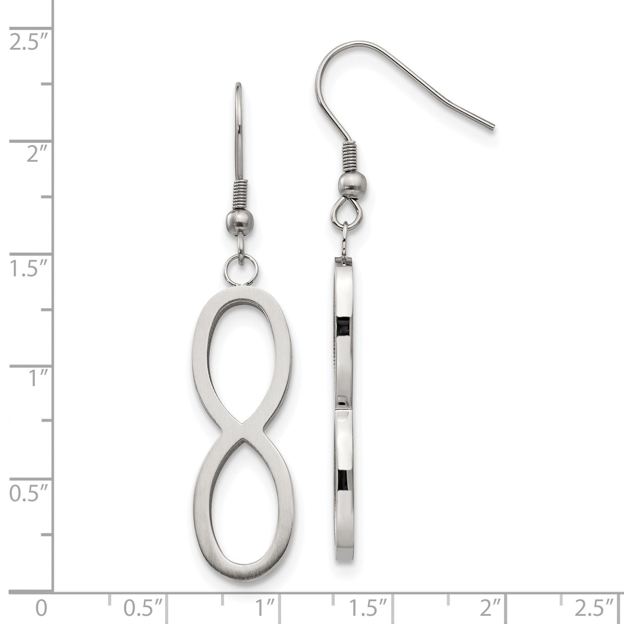 Stainless Steel Dangle Infinity Earrings with Open Infinity Symbol Design for Women