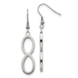 Stainless Steel Dangle Infinity Earrings with Open Infinity Symbol Design for Women