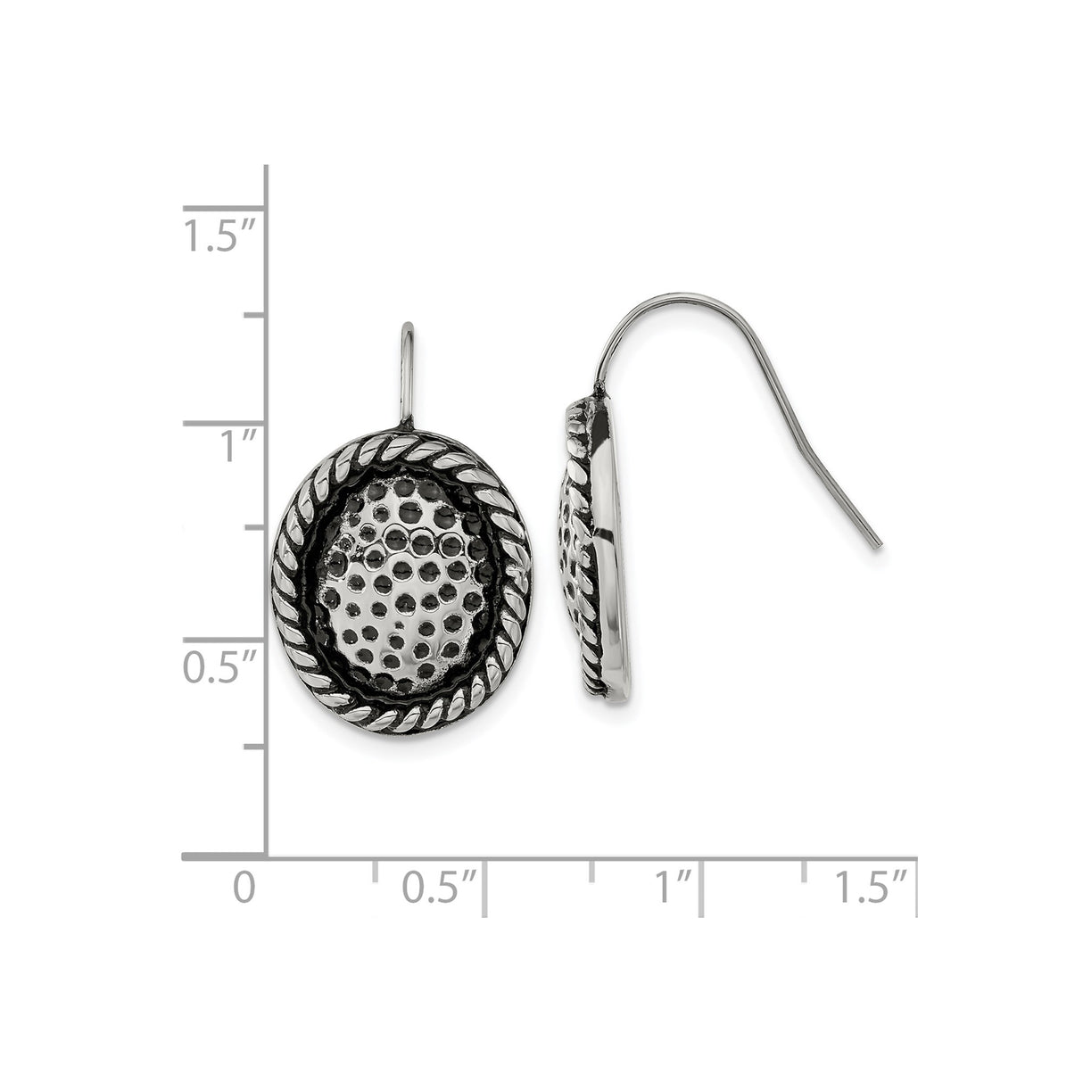 Stainless Steel Dangle Earrings with Honeycomb Texture and Rope Border, Boho Drop Design for Women