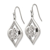 Stainless Steel Dangle Earrings with Marquise Shape and Tribal Swirl Design