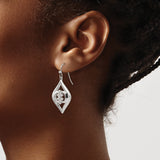Stainless Steel Dangle Earrings with Marquise Shape and Tribal Swirl Design
