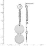 Stainless Steel Dangle Earrings with Double Disc Charms and Layered Chains, Minimalist Drop Design