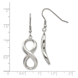 Stainless Steel Infinity Dangle Earrings, Polished Finish, Modern Minimalist Design for Women