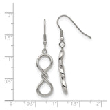 Stainless Steel Dangle Earrings with Twisted Infinity Symbol Design, Hook Style for Women