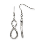 Stainless Steel Dangle Earrings, Infinity Symbol Design, Hypoallergenic Modern Jewelry for Women