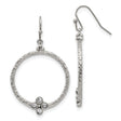 Stainless Steel Dangle Hoop Earrings with Cubic Zirconia Four-Stone Clover Design