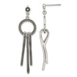 Stainless Steel Dangle Earrings with Circular Drops and Geometric Abstract Design