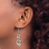 Stainless Steel Dangle Earrings with Polished Double Hoop Design, Minimalist Interlocking Circles