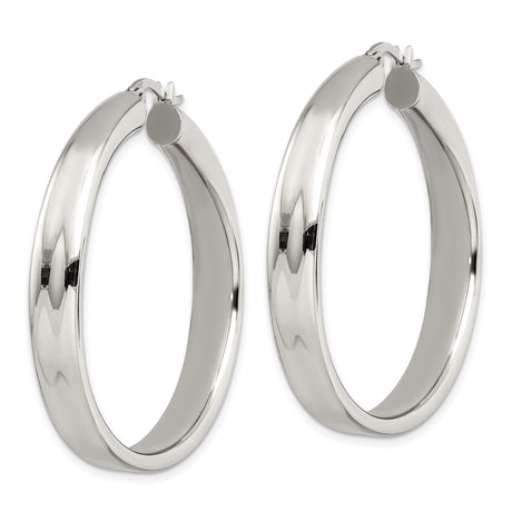 Stainless Steel Hoop Earrings, Polished Round Minimalist Design for Women