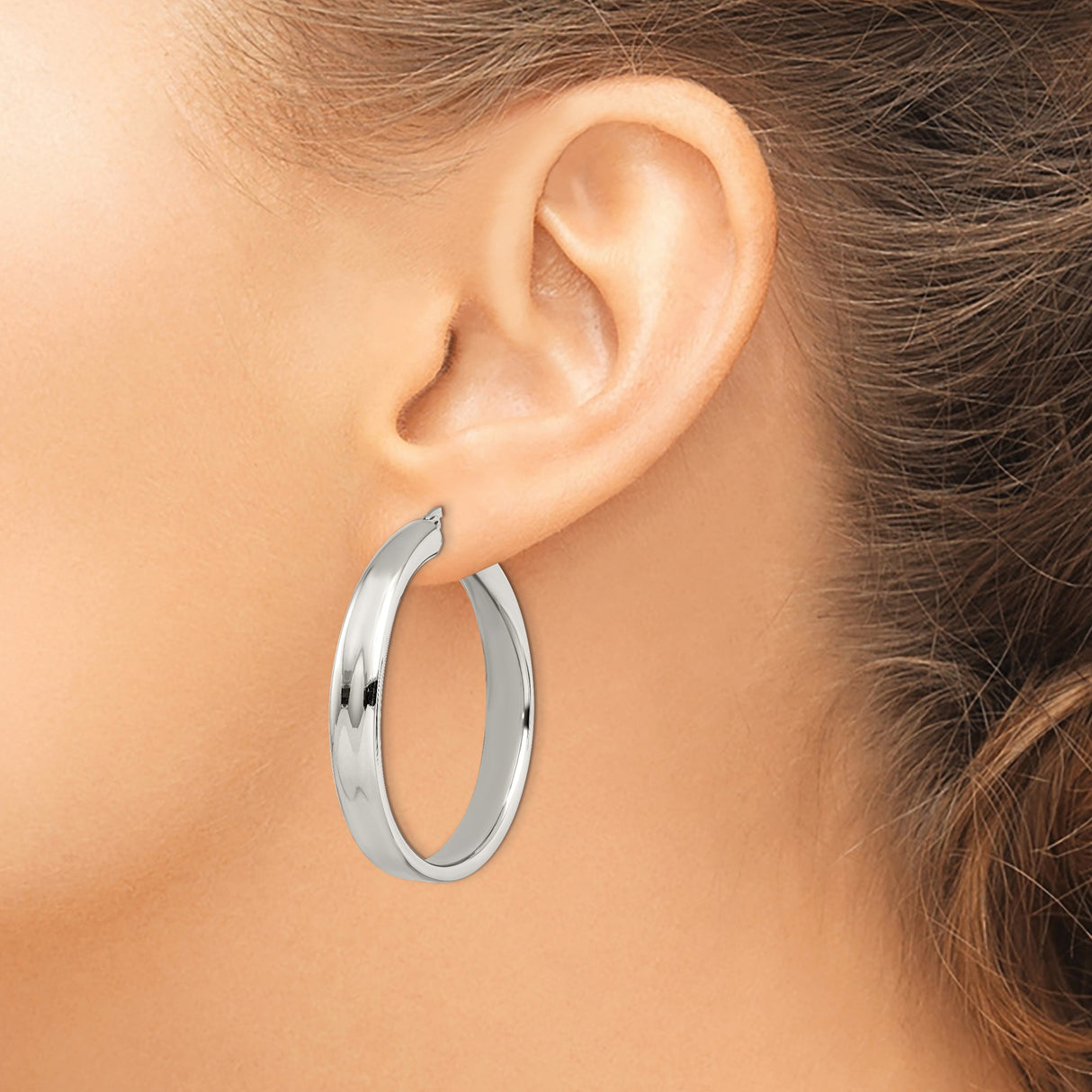 Stainless Steel Hoop Earrings, Polished Round Minimalist Design for Women
