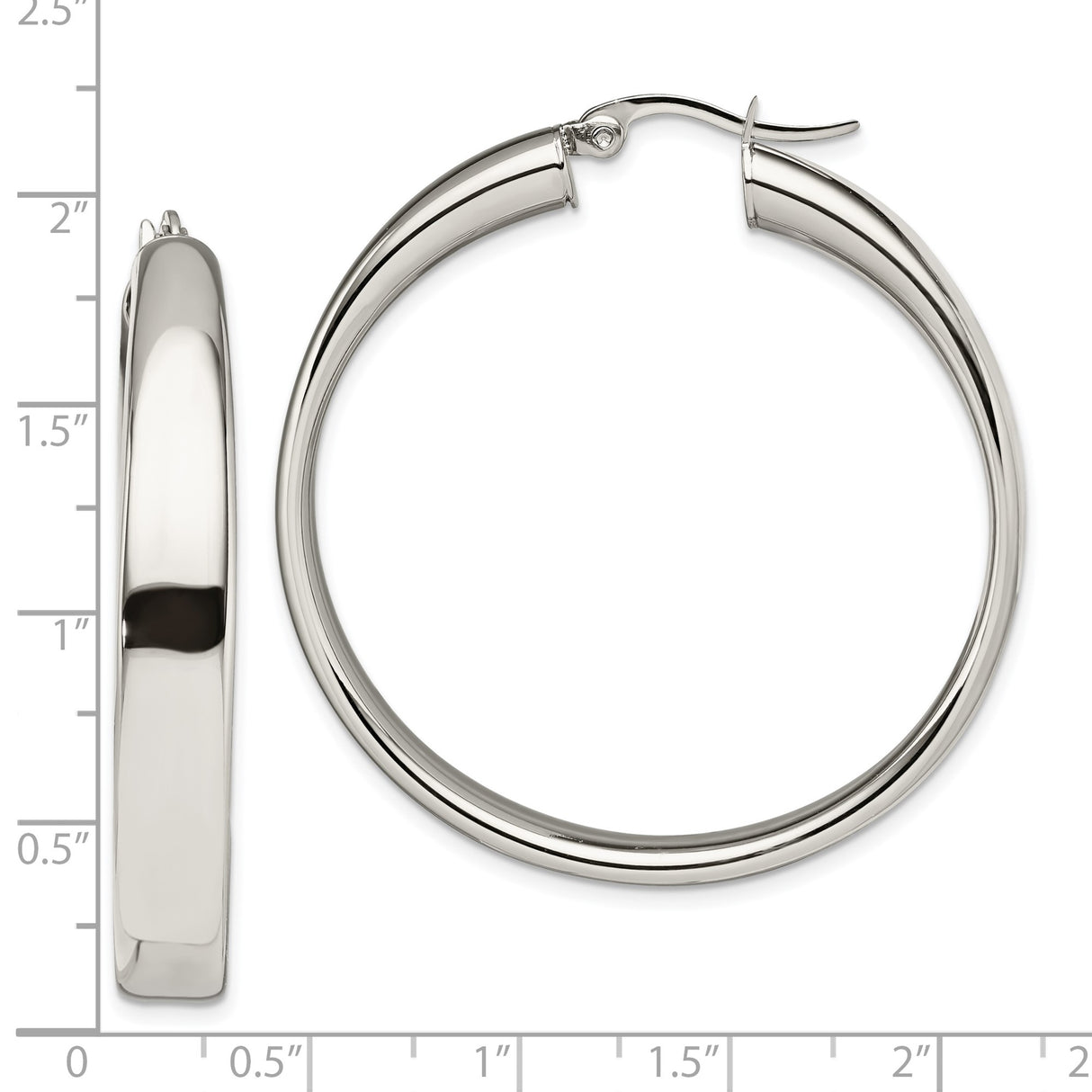 Stainless Steel Hoop Earrings, Polished Round Minimalist Design for Women