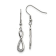 Stainless Steel Infinity Dangle Earrings with Cubic Zirconia Accents for Women