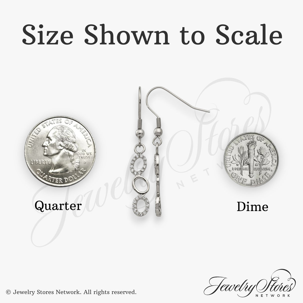 Stainless Steel Dangle Earrings with Cubic Zirconia, Triple Oval Drop Design