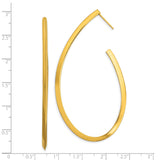 Stainless Steel Open Teardrop Hoop Earrings, Gold Tone, Lightweight Modern Design