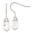 Stainless Steel Drop Earrings with Clear Faceted Teardrop Glass Crystals, Minimalist Dangle Design