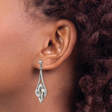 Stainless Steel Dangle Earrings with Open Teardrop and Celtic Knot Design for Women