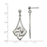 Stainless Steel Dangle Earrings with Open Teardrop and Celtic Knot Design for Women