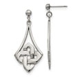Stainless Steel Dangle Earrings with Open Teardrop and Celtic Knot Design for Women