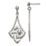 Stainless Steel Dangle Earrings with Open Teardrop and Celtic Knot Design for Women