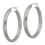 316 Stainless Steel Hoop Earrings, Large Ribbed Texture Round Hoops with Bold Modern Style