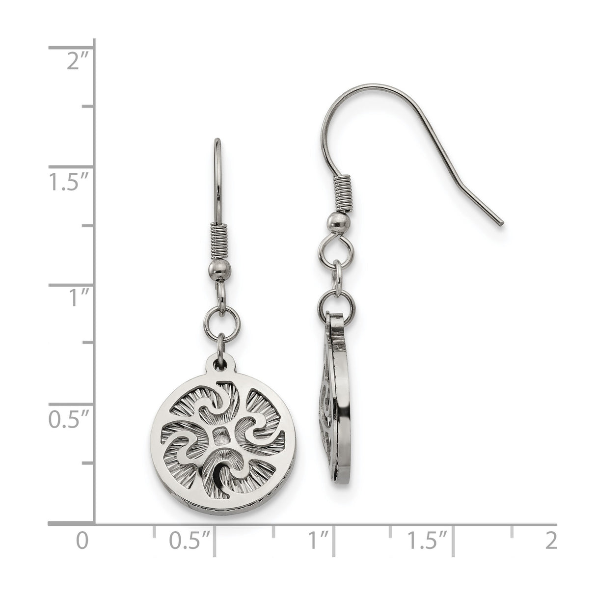 Stainless Steel Dangle Earrings with Celtic Knot Medallion, Boho Pagan Design for Women