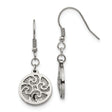 Stainless Steel Dangle Earrings with Celtic Knot Medallion, Boho Pagan Design for Women