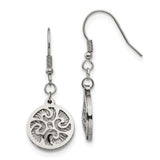 Stainless Steel Dangle Earrings with Celtic Knot Medallion, Boho Pagan Design for Women