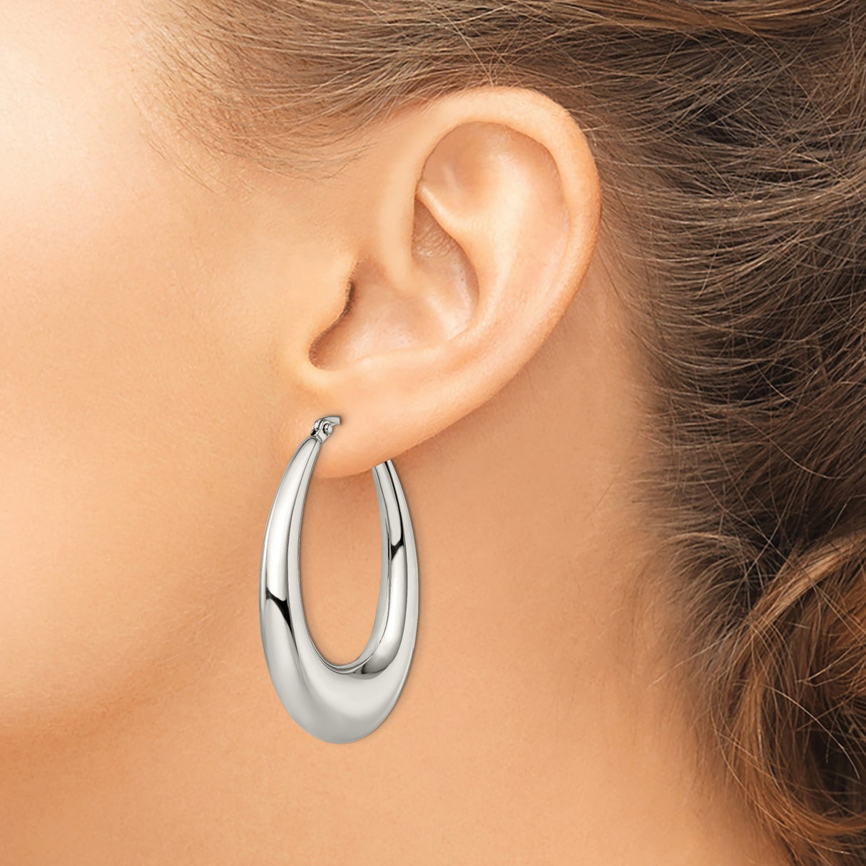 Stainless Steel Teardrop Hoop Earrings, Bold Contemporary Design, Sleek Minimalist Style