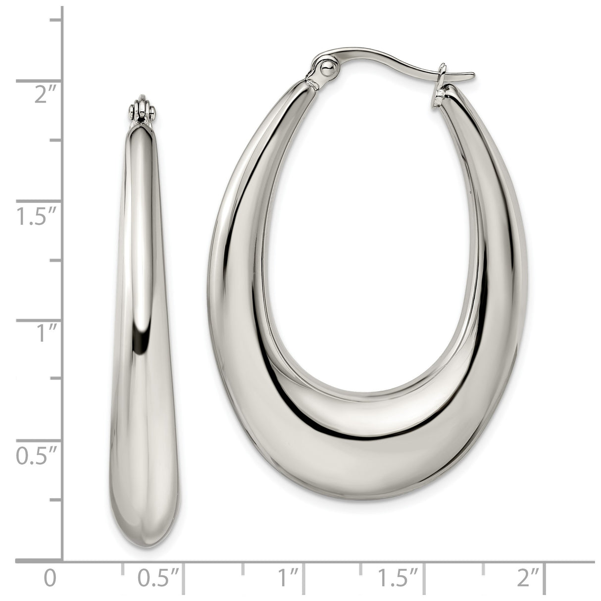 Stainless Steel Teardrop Hoop Earrings, Bold Contemporary Design, Sleek Minimalist Style