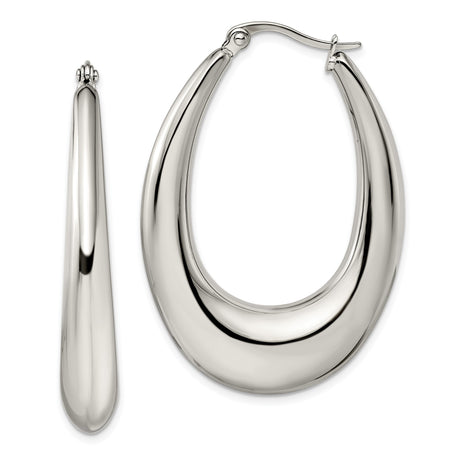 Stainless Steel Teardrop Hoop Earrings, Bold Contemporary Design, Sleek Minimalist Style