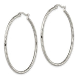 Stainless Steel Hoop Earrings, Large Lightweight Twisted Textured Design, Unisex Style