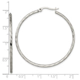 Stainless Steel Hoop Earrings, Large Lightweight Twisted Textured Design, Unisex Style